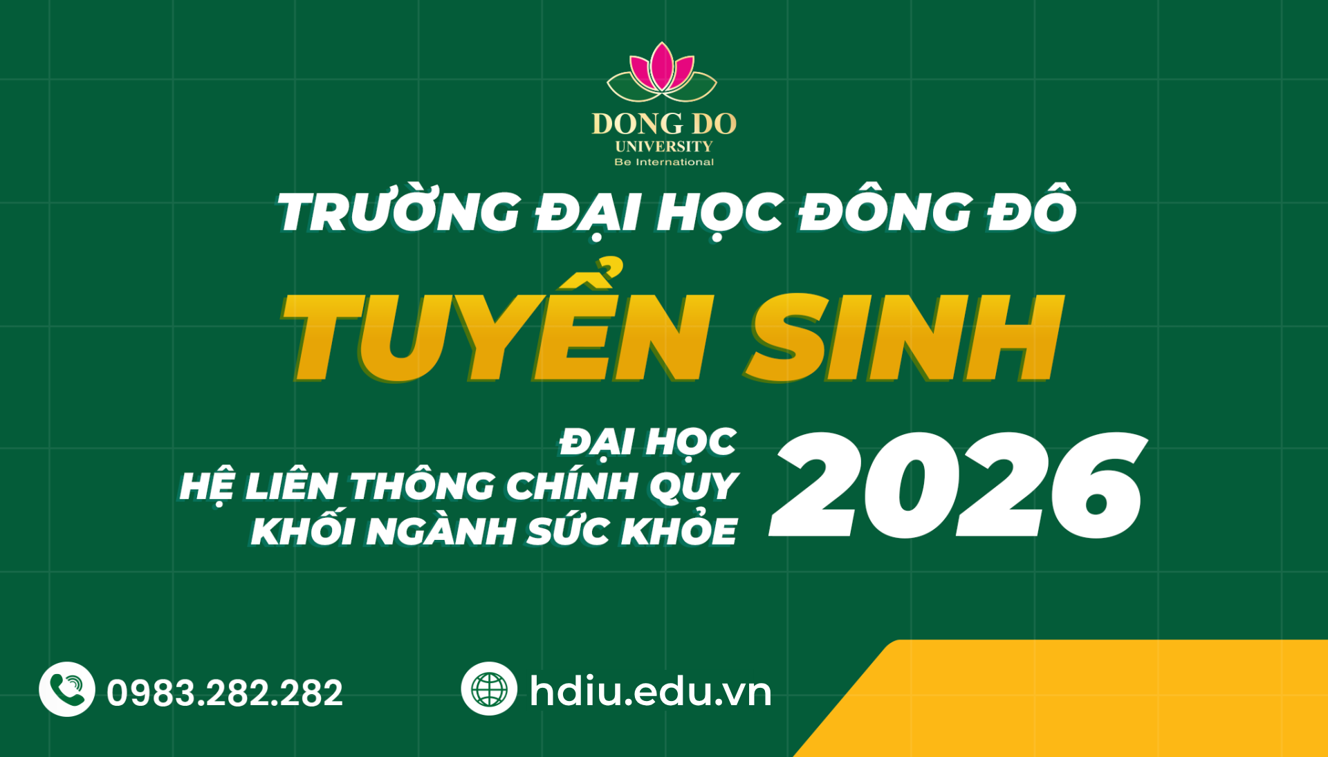 Thông báo Tuyển sinh Đại học hệ Liên thông chính quy khối ngành Sức khỏe năm 2026