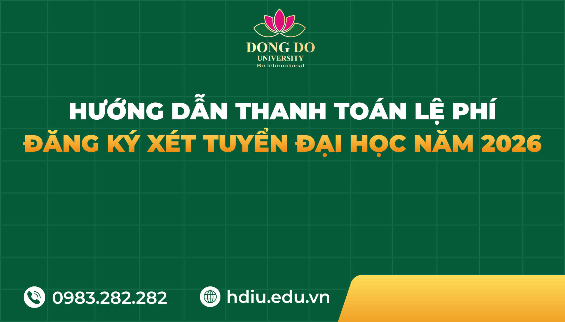 Hướng dẫn thanh toán lệ phí đăng ký xét tuyển đại học năm 2026